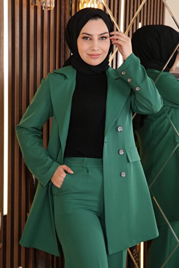 Modamihram Jacketed Suit Emerald 19005