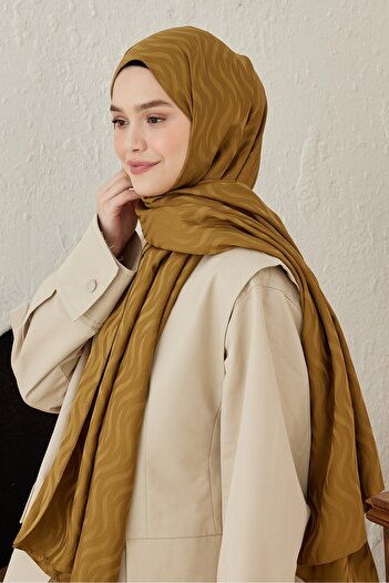Modakaşmir Silky Jacquard Series Shawl with Welle Pattern