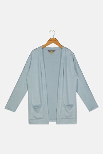 Rumi + Ryder Kids Girl Plain Long Sleeves Cardigans, Turquoise