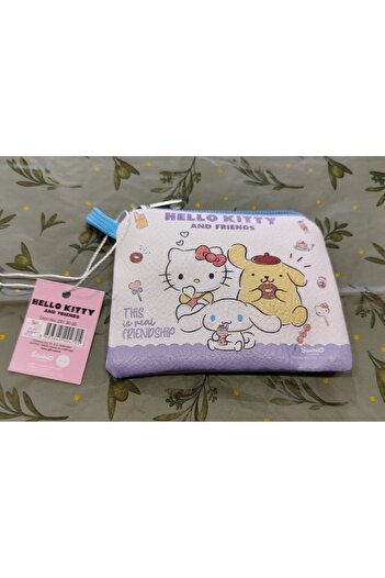 bundle island Children's Money Bag with Hello Kitty and Kuromi Figures - Zippered Faux Leather