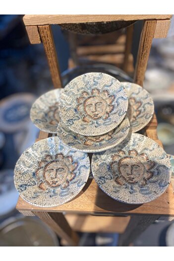 Bonna Porselen Mesopotamia Sun Rita Acem Tea Plate 6 Pieces 11 cm