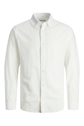 Jack & Jones JJELINEN BLEND SHIRT LS SN Білий