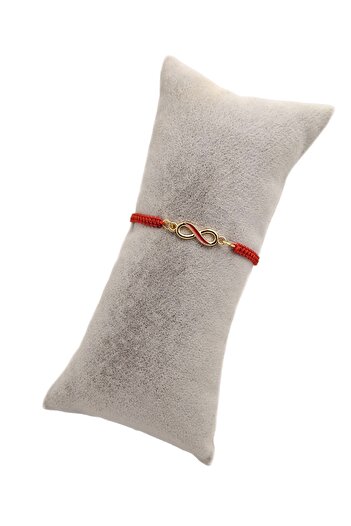 Han Ticarethane Red Detailed Infinity Sign Macrame Braid Bracelet