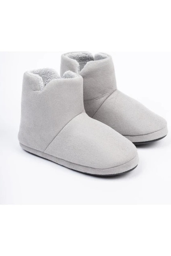 RedPlay Riva Shoes - Ανδρικές χειμερινές παντόφλες Home Boots, ανοιχτό γκρι φλατ σουέτ