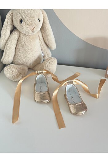 Li Puna Genuine Leather Gold Babet Baby Loafers