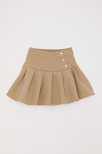 Breeze 7-12 Years Girl Beige Pleated Skirt