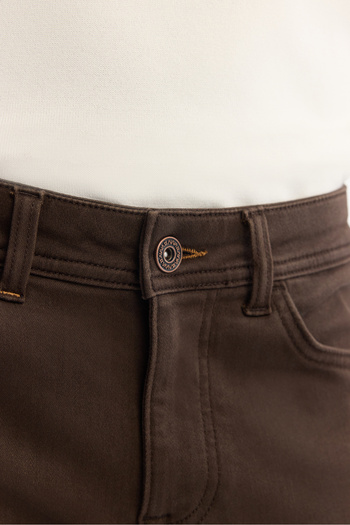 Avva Erkek Kahverengi Eskitme Yıkamalı Esnek Berlin Slim Fit Jean Pantolon A42Y3532