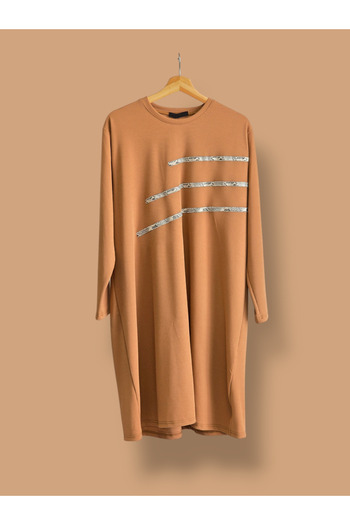 ENDAMIM Large Size Tunic - Twist Knitted Fabric, Lycra