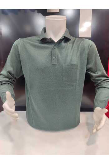 güncüoğlu Wool Classic Men's Knitwear Sweater with Collar and Pockets