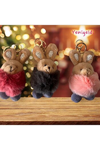 Yenigeldi ^3Pcs Soft Cute Plush Stone Keychain and Bag Accessory