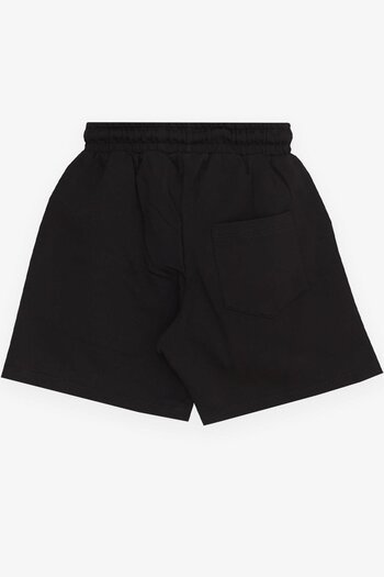 Breeze Girls & Boys Boys' Shorts with Text Printed Lace Up Pocket Age 3-7, Black