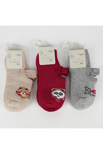 Katamino Anti-Removal Elastic Towel Girls Booties Socks 3 Pairs