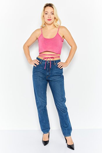 KARL KANI Women Round Neck Sleeveless Brand Logo Top, Pink