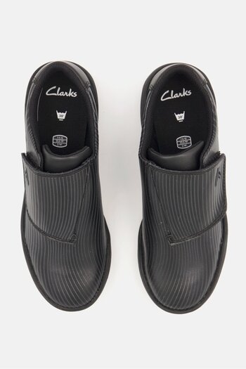 CLARKS Kids Boy Velcro Closure Casual Shoes, Black