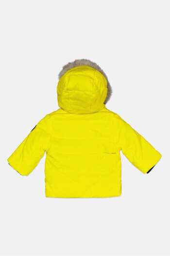IKKS Toddler Fur Faux Hooded Full Zip Jacket, Yellow