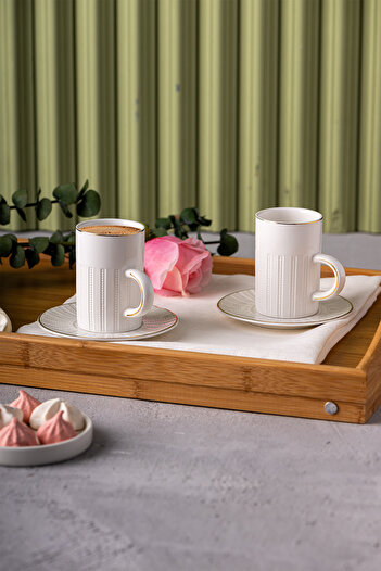 Emsan 150 Cc Gold Knitted Patterned Double Coffee Cup