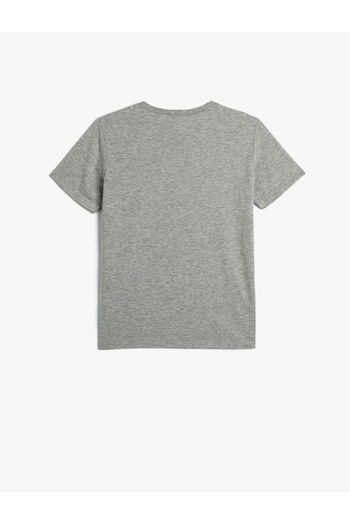 Koton T-shirt z krótkim rękawem, okrągłym dekoltem i motywem gry