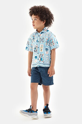 Nebbati Bg Store Erkek Çocuk Desenli Gömlek 23ss0nb3610