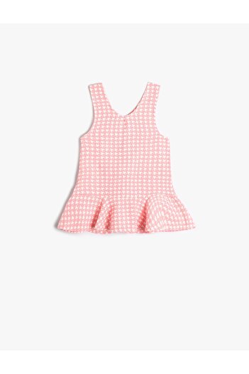 Koton Tweed Salopet šaty s kapsami a volány