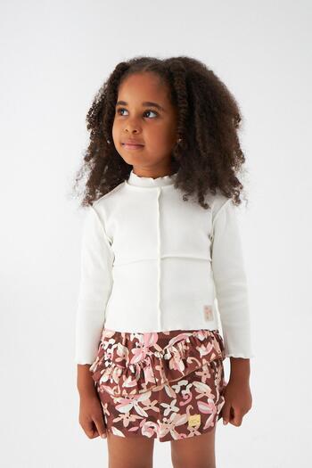 Tyess Bg Store Girl's Ecru Tshirt 22Fw1Tj4517