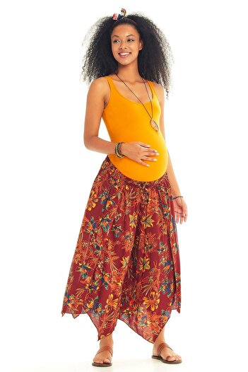 Los banditos Ethnic Maternity Trousers with Slit Detail