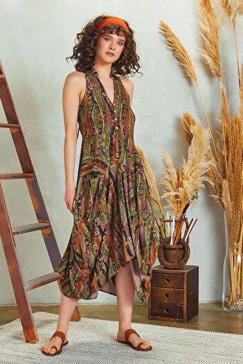 Los banditos Shirt Collar Viscose Dress