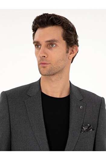 Cacharel Antrasit Slim Fit Yün Karışımlı Ceket 50292488-VR006