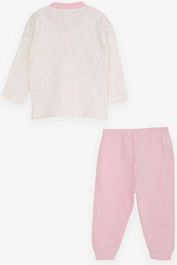 Breeze Leaf Patterned Baby Girl Pajamas Set - 4 Months-1 Years, Ecru