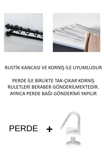 HOME ART ATELIER hand made Doğal Vintage Keten Perde (EN X BOY) - Tek Kanat -pilesiz