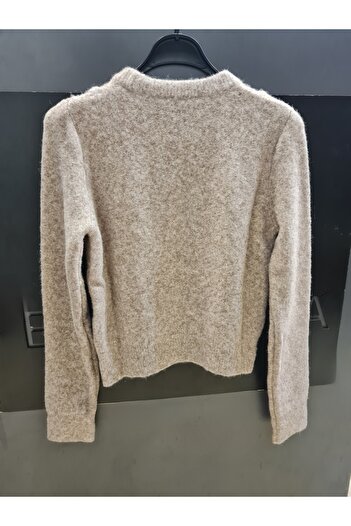 Dilvin 10642 Model Mink M - Πλεκτό πουλόβερ με βολάν με λαιμόκοψη