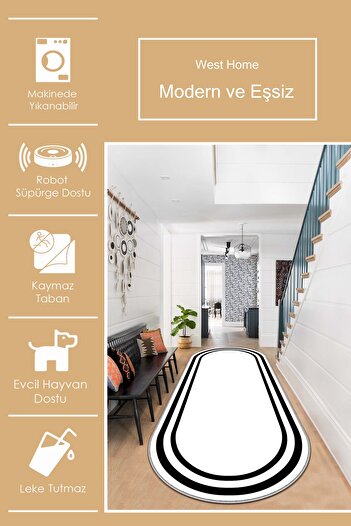 West Home Machine washable non-slip base stain-resistant modern cutting runner kitchen runner carpet runner