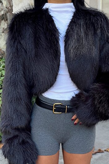 Eyyo Black Zadie Fur Ate-1733