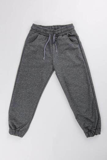 Perendi Elastic Relaxed Cut Pocket Boys and Girls Unisex Sweatpants Anthracite