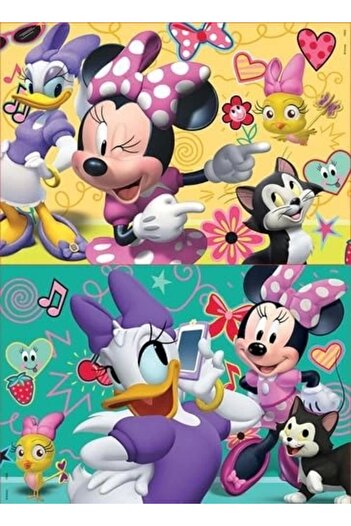 EDUCA Puzzle 2X16 Pieces Minnie Happy Helpers Wooden Puzzle 17623
