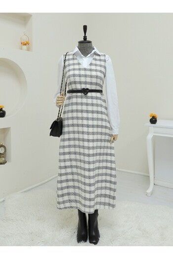 HİJABAYA V-Neck Tweed Gilet