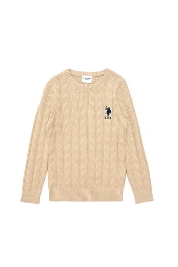 U.S. Polo Assn. Boy's Sand Basic Crew Neck Sweater 50293551-Vr085