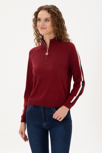 U.S. Polo Assn. Women's Burgundy V-Neck Sweater 50297098 -Vr014