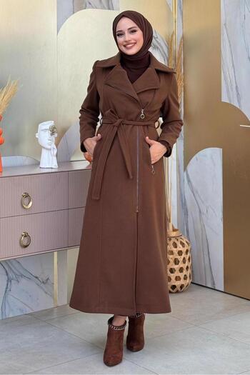 TRENDTESETTÜR Women's Coffee Birds Manto t 8777