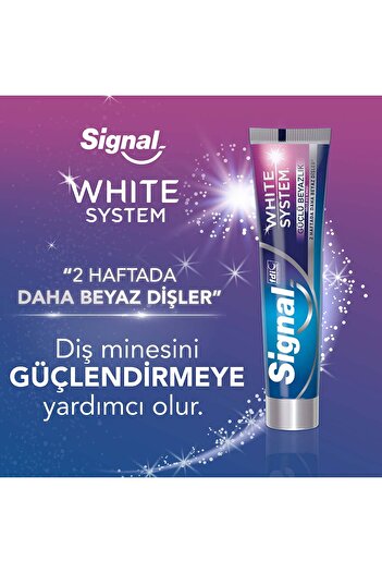 Signal White System Diş Macunu Güçlü Beyazlık Güçlü Diş Minesi 75 Mlx4