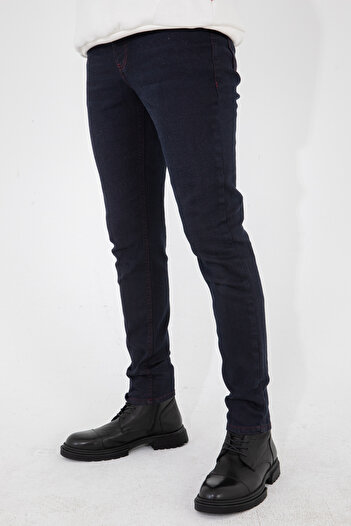 HLT JEANS Férfi Claret Red Pocket részletes karcsúsított, csiszolt farmer nadrág Hltvalboo