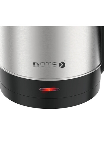 DOTS 1.7 Liter Stainless Steel Water Kettle - 1560 Watt - Silver & Black