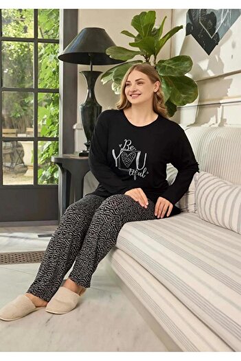 Aydoğan Women's Thermal Plus Size Pajama Set