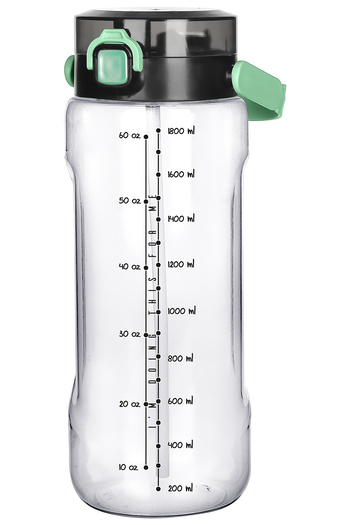 Emofom Watermode 2 Liter - Sports Water Bottle with Straw 2000 ml Motivation Giant Water Bottle Gym Water Bottle