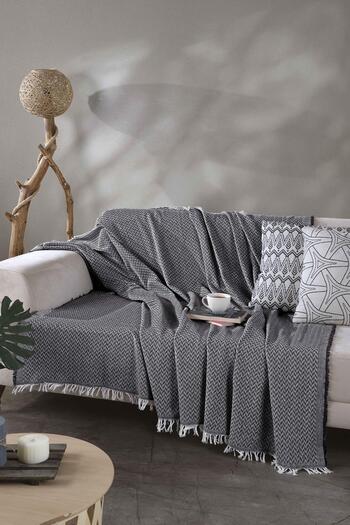 LADYNİL 170X210 Zigzag Black Sofa Cover