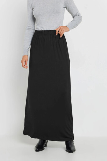 Stil Diva Fusta maxi cu tăietură elastică, cu tăietură simplă, fără buzunare, cu talie elastică 351002