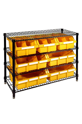 Seville Classics 8-Piece 4-Shelf Rack with Cabinet Drawer