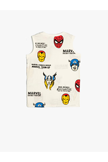 Koton Marvel Licensed Nyomtatott Ujjatlan Crew Nyakú alsóing
