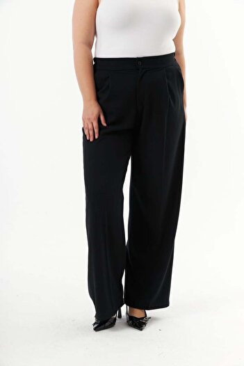 RMG Black Plus Size Palazzo Trousers1