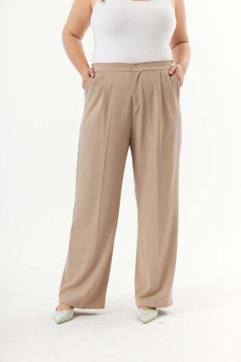 RMG Cream Color Large Size Palazzo Trousers