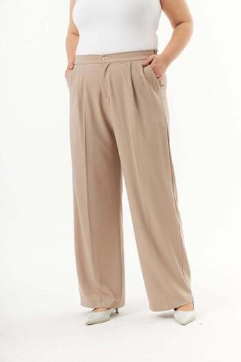 RMG Cream Color Large Size Palazzo Trousers